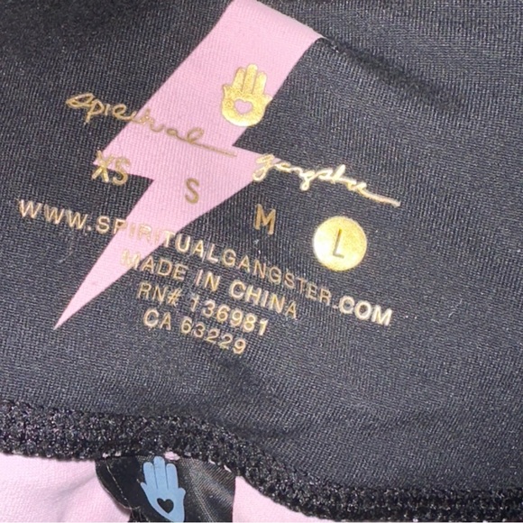 Spiritual Gangster Black and Pink Lightning Leggings - Picture 6 of 9
